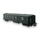 [HO] : Voiture Métallisée Ex-PLM, A4D N°51 87 81-40 405-9, feux de fin de convoi fonctionnels, vert 301, SNCF Ep.IV – VB462