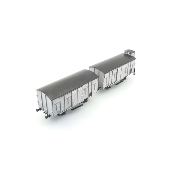 [HO] : Coffret de 2 wagons couvert OCEM 19, livrée gris, MIDI, Ep. II - WB683