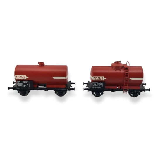 [HO] : Coffret de 2 wagons citernes OCEM 29 "ADAMS", rouge, châssis noir, SNCF, Ep. III – WB714