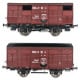 [HO] : Coffret de 2 wagons ex-couverts primeurs 20t, livrée rouge Sideros, PLM, Ep. II - WB735