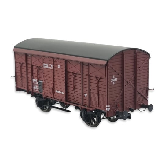 [HO] : Wagon ex-couvert primeur 20t, livrée rouge Sideros, PLM, Ep. II - WB736