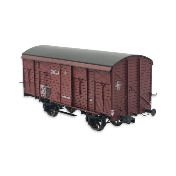 [HO] : Wagon ex-couvert primeur 20t, livrée rouge Sideros, PLM, Ep. II - WB736