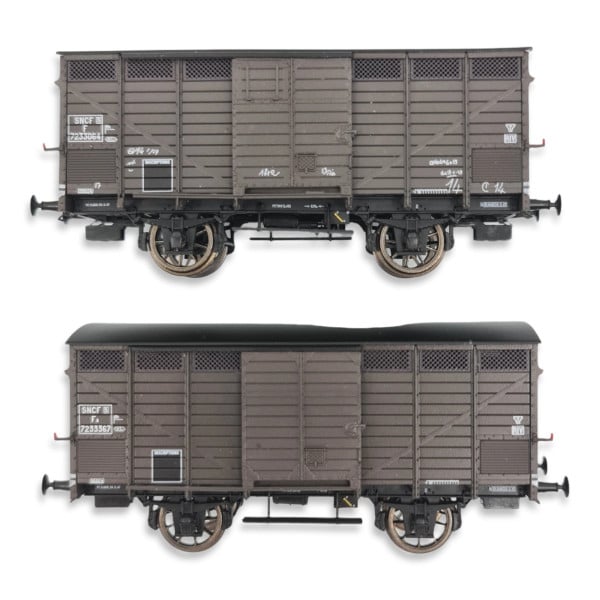 [HO] : Coffret de 2 wagons primeurs type 2 & 3 ex-10T PLM, livrée brun 540, SNCF, Ep. IIIa - WB745