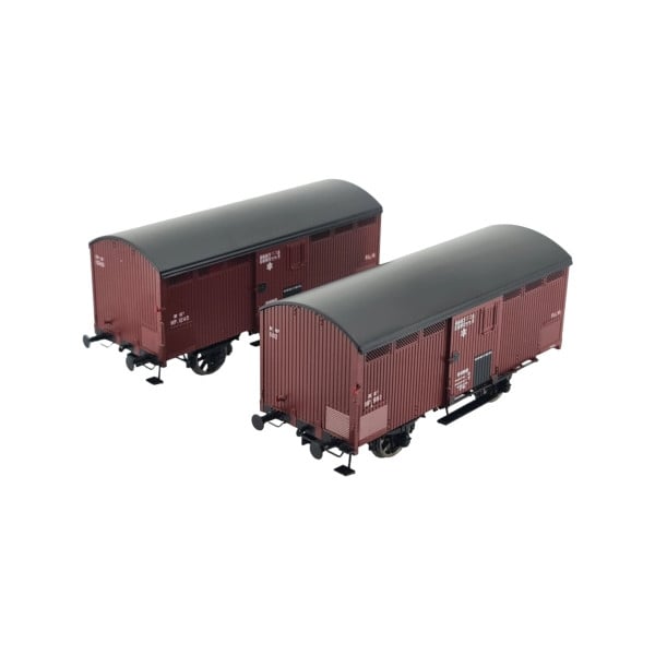 [HO] : Coffret de 2 wagons primeurs 10T, rouge Sideros, PLM, Ep. II - WB757