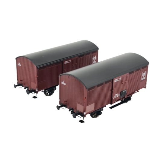 [HO] : Coffret de 2 wagons primeurs 10T, rouge Sideros, PLM, Ep. II - WB759