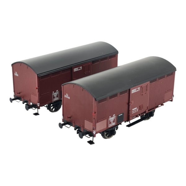 [HO] : Coffret de 2 wagons primeurs 10T, rouge Sideros, SNCF, Ep. IIIa - WB761