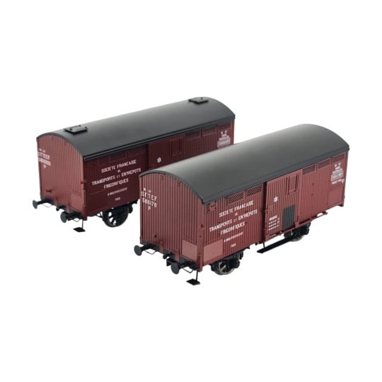 [HO] : Coffret de 2 wagons ISOTHERME Ex-primeur "SFTEF", rouge Sideros, PLM, Ep. I - WB763