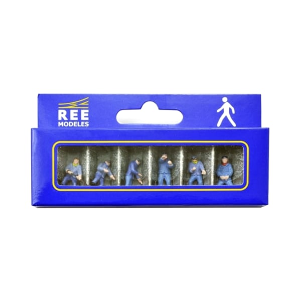 Figurines [HO] : Chauffeurs et mécaniciens SNCF époque vapeur [x 6] – PB-001