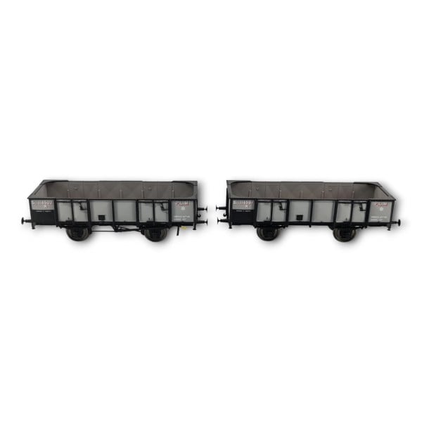 Set de 2 wagons tombereau PLM 4 portes tôlés gris PLM, SL 11