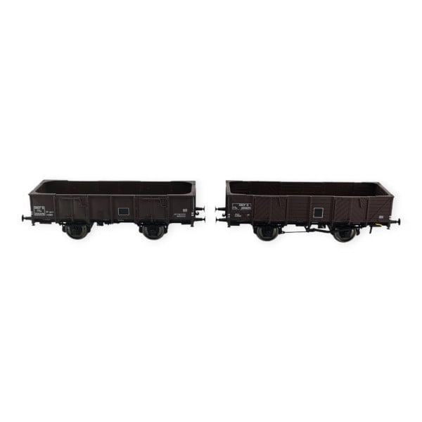 [HO] : Coffret de 2 wagons tombereaux ex-PLM 4 portes, brun wagon 540, SNCF, Ep. IIIa – WB819