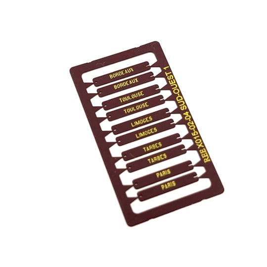 [HO] : Plaques d’itinéraires pour voiture postale SUD-OUEST 1, RAL 3005 [x 10] – XB026