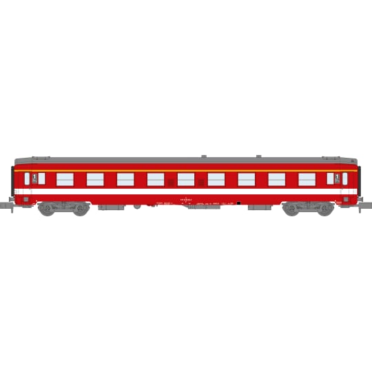[N] : Voiture UIC A9, Livrée rouge ex « Capitole », bandeau jaune & porte rouge, Ep. IV – MIKADOTRAIN NW332