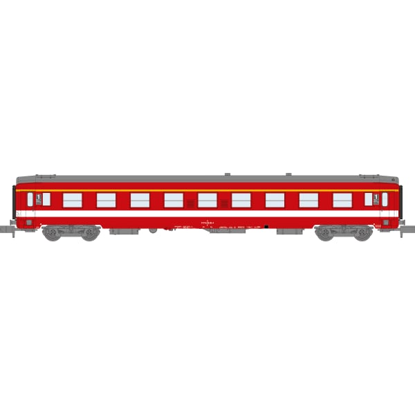 [N] : Voiture UIC A9, Livrée rouge ex « Capitole », bandeau jaune & porte rouge, Ep. IV – MIKADOTRAIN NW332