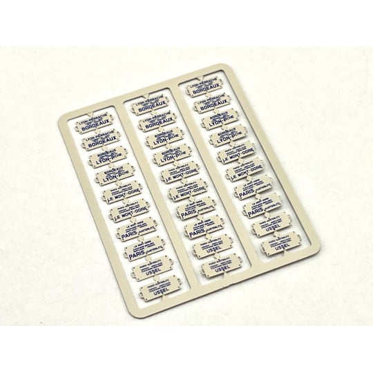 [HO] : Plaques d’itinéraires pour voitures voyageurs, Lettres Bleues, Région Sud-Ouest [x 30] – XB056
