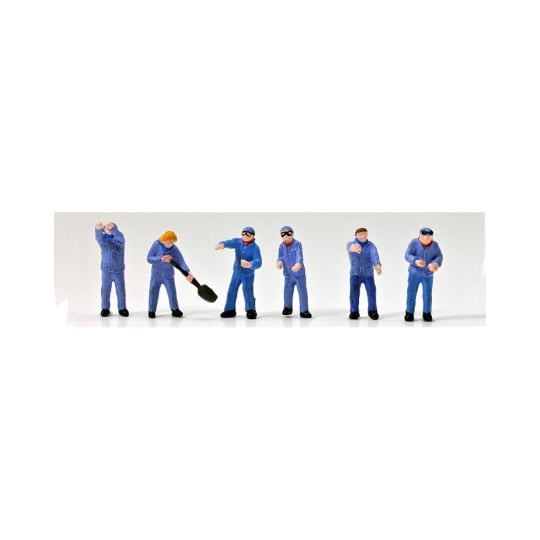 Figurines [HO] : Chauffeurs et mécaniciens SNCF époque vapeur [x 6] – PB-002