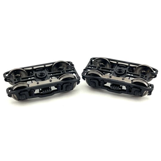 [HO] : Set de 2 bogies PLM noirs Type "D" à balancier coudé avec boîtes SKF x4 - XB-112-E-01