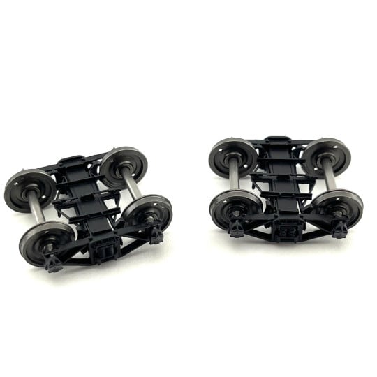 [HO] : Set de 2 bogies TP roues pleines noirs pour décor et chargement - XB-109-J-01