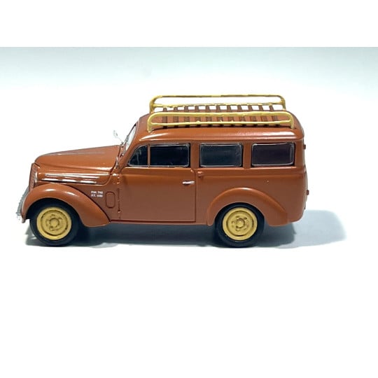[HO] Voiture Renault Juvaquatre familiale marron - CB210