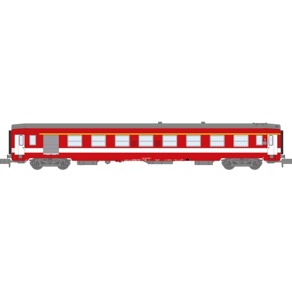 [N] : Voiture UIC A7D, Livrée rouge ex « Capitole », bandeau jaune & porte blanche, Ep. IV – MIKADOTRAIN NW342