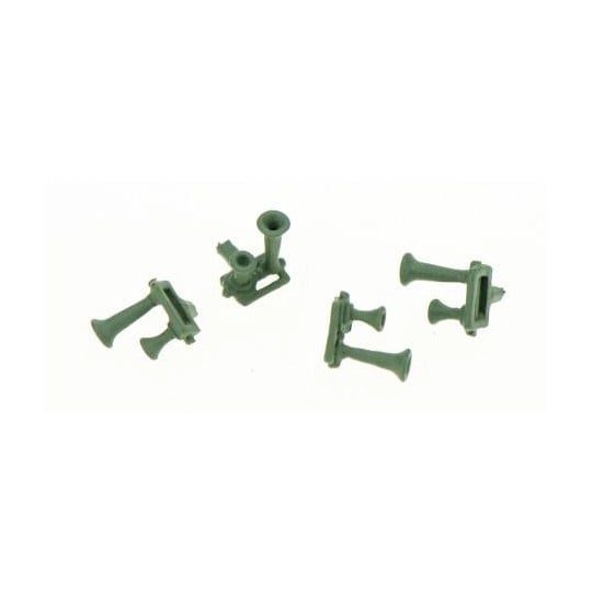 [HO] : Avertisseur 2 trompes mono-ton en métal de fonderie vert [x 4] – XB522