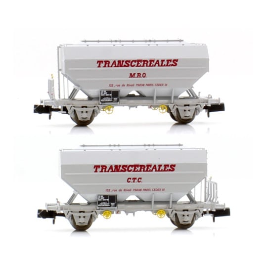 [N] : Coffret de 2 wagons céréaliers “Transcéréales CTC et MRO”, SNCF Ep. IV – MIKADOTRAIN NW310