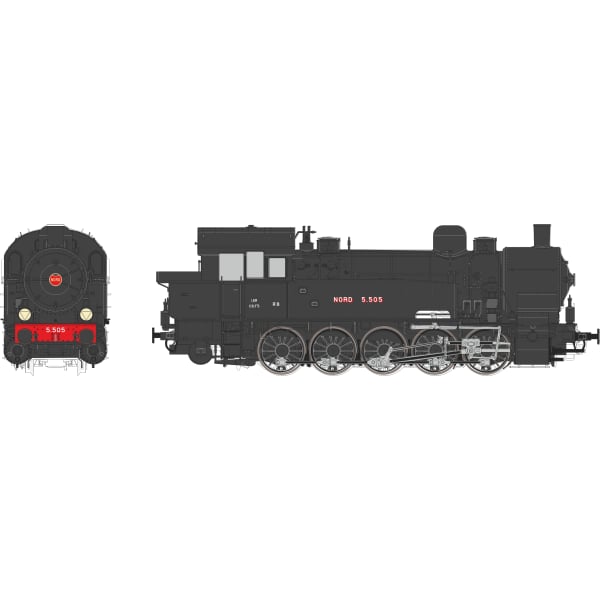 [HO] : Locomotive à vapeur Ex-T16 Allemande NORD 5.505, Ep. II, DC/AC – MBE007