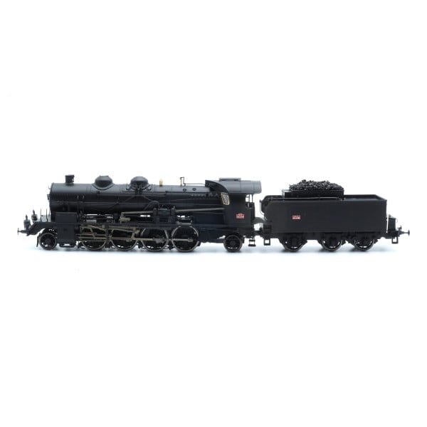 [HO] : Locomotive à vapeur 141 C 579 + Tender 23 m³ 23.180 Noire, Ep. III, Analogique - REE MB158