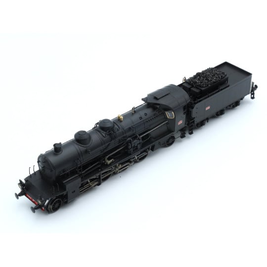 [HO] : Locomotive à vapeur 141 C 579 + Tender 23 m³ 23.180 Noire, Ep. III, Analogique - REE MB158