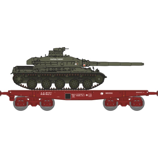 Wagon Porte-Char SSym46 SNCF Ep.IV + CHAR AMX-30 "CHATEAU-TH