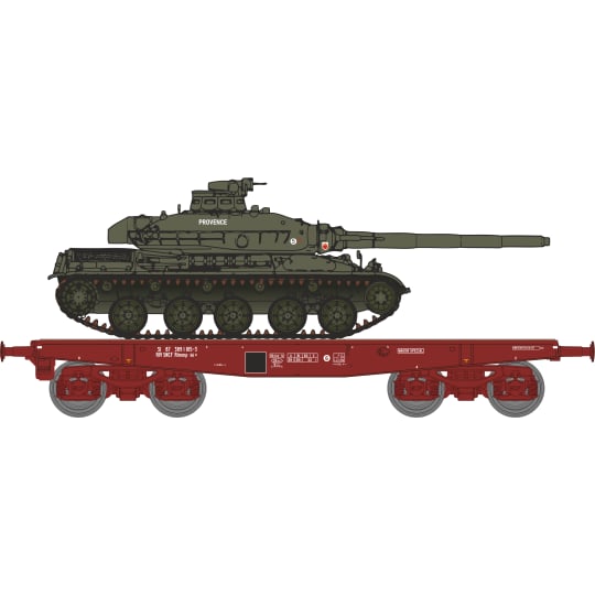 Wagon Porte-Char SSym46 SNCF Ep.IV + CHAR AMX-30 "PROVENCE"
