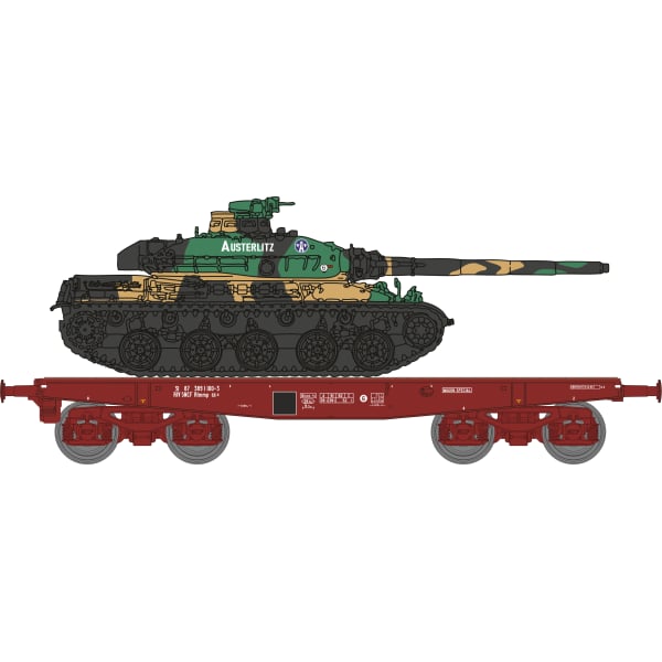 Wagon Porte-Char SSym46 SNCF Ep.IV + CHAR AMX-30 "AUSTERLITZ