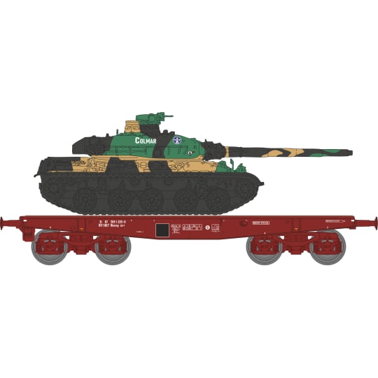 Wagon Porte-Char SSym46 SNCF Ep.IV + CHAR AMX-30 "COLMAR" 1D
