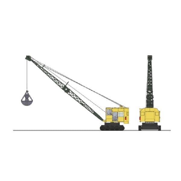 Véhicule [HO] : Excavatrice BONDY sur chenille jaune – REE CB159