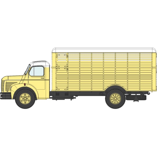Véhicule [HO] : Camion BERLIET GLC 6, bétaillère jaune – CB112