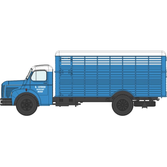 Véhicule [HO] : Camion BERLIET GLC 6, bétaillère bleu – CB113