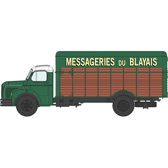 Véhicule [HO] : Camion BERLIET GLC 6, fourgon bois « MESSAGERIE DU BLAYAIS » – CB118