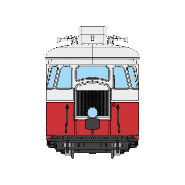 [HOe/HOm] : Autorail A80 D1 à caisse étroite des CFD N°705, 1 phare, Rouge/gris Perle, ANALOGIQUE, Ep.III - VM058
