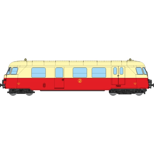 [HOe/HOm] : Autorail A80 D1 à caisse étroite du POC SNCF X251, 1 phare, rouge/crème, DCC SOUND, Ep.III - VM061S