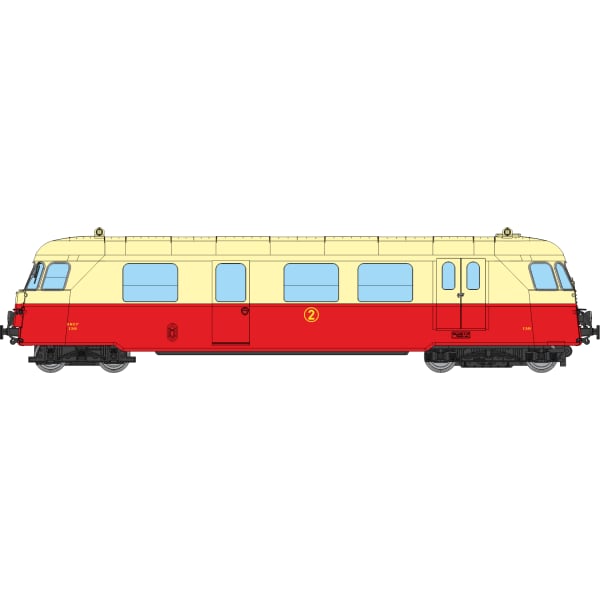 [HOe/HOm] : Autorail A80 D1 à caisse étroite du POC SNCF X248, 1 phare, rouge/crème, ANALOGIQUE, Ep.III - VM062