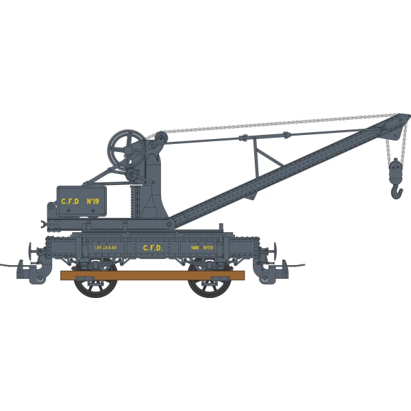 [HO] : Set de 3 wagons CDF train de secours (Couvert / Plat / Grue) Ep.III - REE VM063