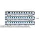 [HO] : Set de 3 voitures CORAIL (A9c9x / 2x B10c10x) bleu TEN blanc, logo encadré Ep.IV - REE JM033