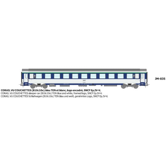 [HO] : Voiture CORAIL B10c10x logo encadré Ep.IV - REE JM035