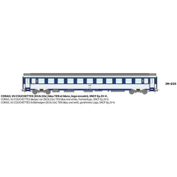[HO] : Voiture CORAIL B10c10x logo encadré Ep.IV - REE JM035