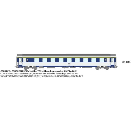 [HO] : Voiture CORAIL A9c9x logo encadré Ep.IV - REE JM034
