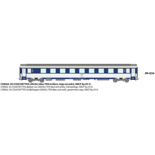 [HO] : Voiture CORAIL A9c9x logo encadré Ep.IV - REE JM034