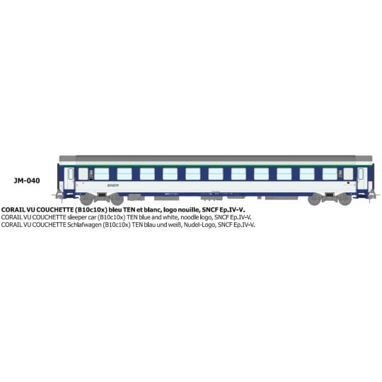 [HO] : Voiture CORAIL B10c10x logo nouille Ep.V - REE JM040