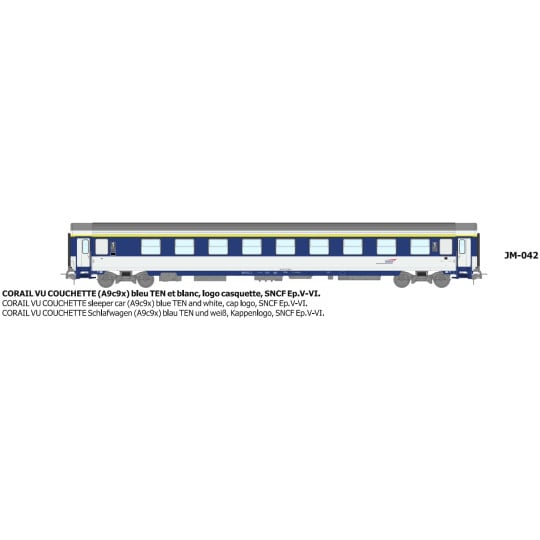 [HO] : Voiture CORAIL A9c9x logo casquette Ep.V-VI - REE JM042