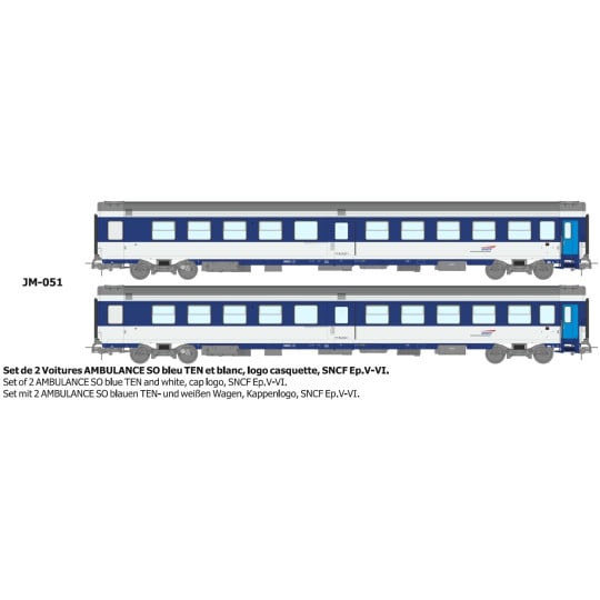 [HO] : Set de 2 Voitures AMBULANCE bleu/gris logo casquette Ep.V-VI - REE JM051