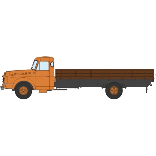 Véhicule [HO] : Camion Willeme benne à ridelles [cabine orange] – CB198