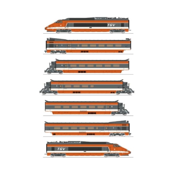 [HO] : TGV PSE Rame 16 "RECORD DU MONDE", 7 éléments, ANALOGIQUE - TGV004